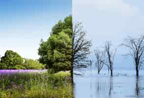 Foto gratuita collage di concetto di cambiamento climatico