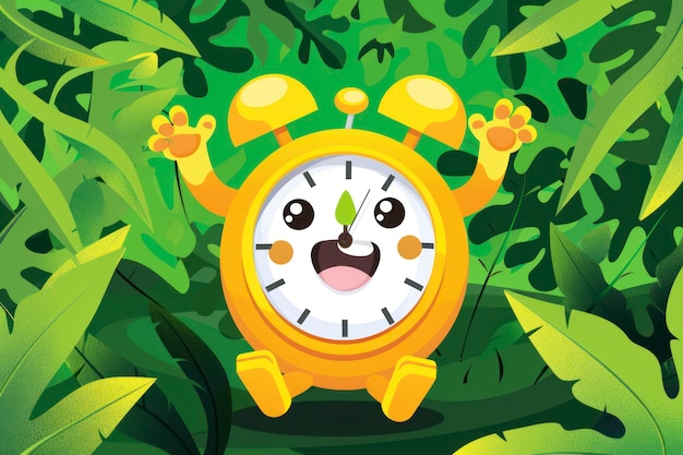 Free photo clock cartoon illustration