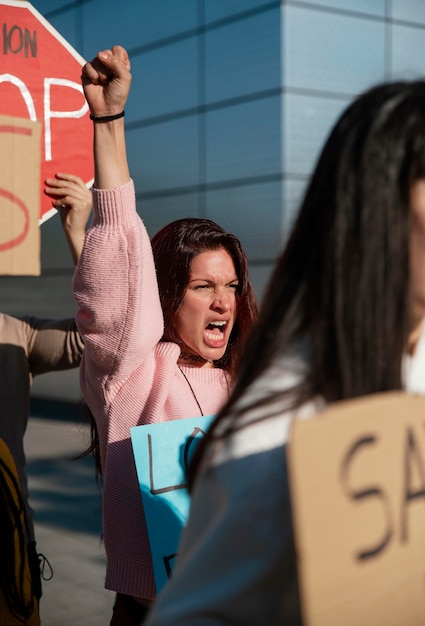 Free Photo close up community protesting