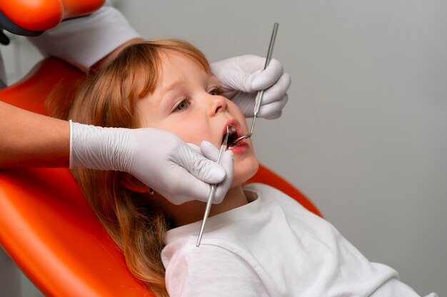 Close up on dentist instruments