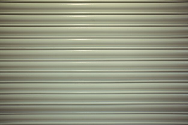 Close-up detail of closed metal security shutter