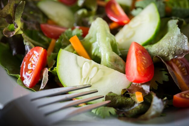 Close up of Fresh vegetable salad.