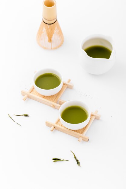 Free photo close-up matcha tea concept on the table