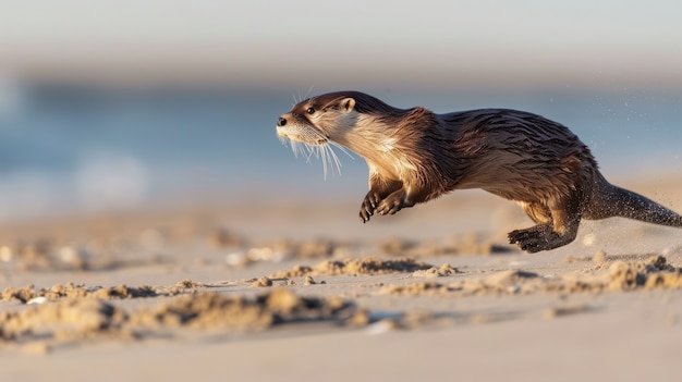 Free photo close up on otter in the wild