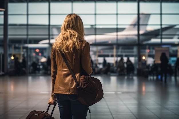 Foto gratuita ritratto ravvicinato di una donna in viaggio