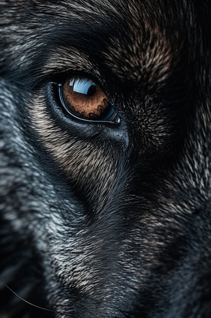 Free Photo close up on wolf eye