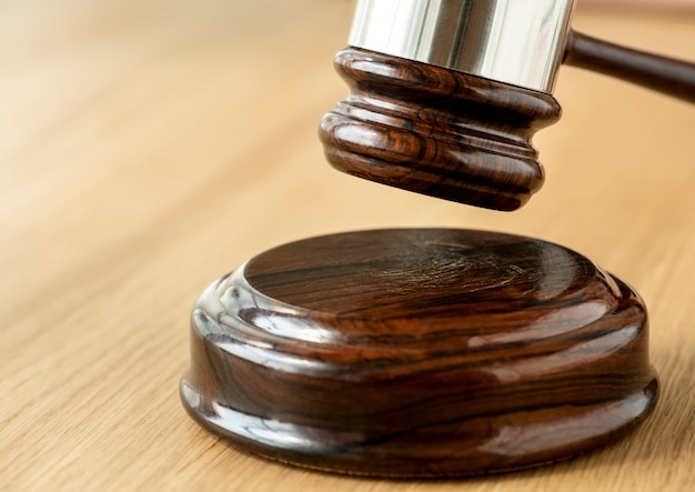 Free Photo closeup of gavel judgement concept