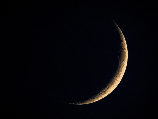 Free photo closeup shot of the crescent moon