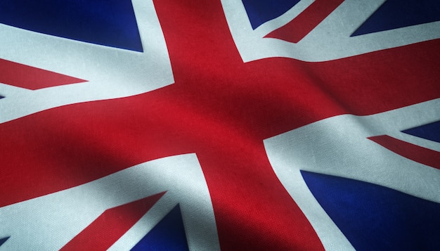 Free photo closeup shot of the realistic flag of the united kingdom with interesting textures