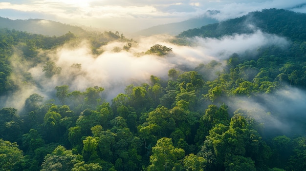 Free Photo cloud forest landscape