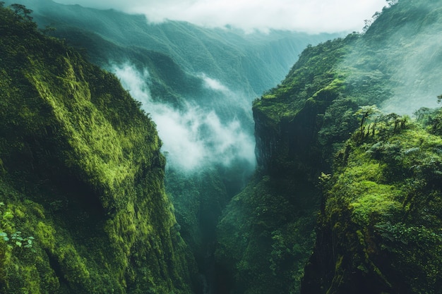 Free photo cloud forest landscape