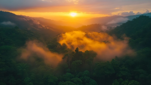 Free photo cloud forest landscape