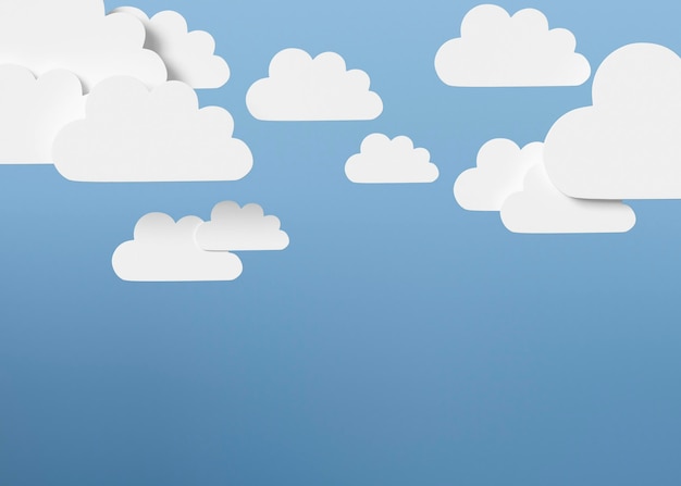 Free photo cloud shapes with blue background