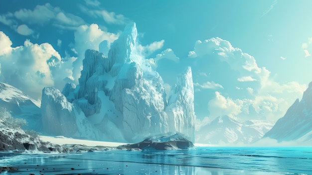 Free photo coastal landscape in fantasy style