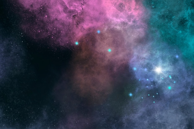 Free photo colorful galaxy background with shiny stars