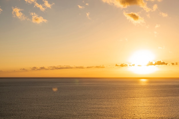 Free photo colorful sunset by the sea