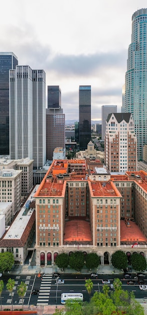 Complex aerial view of city