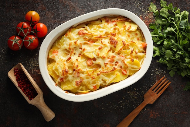 Foto gratuita concetto di gustosa e deliziosa cucina casalinga a base di patate