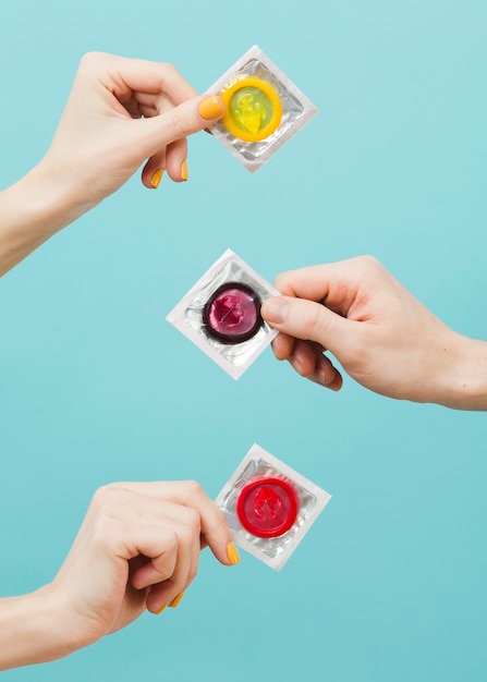 Free photo contraception concept representation with condoms