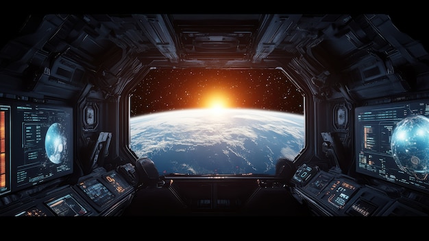 Free Photo control table of a spacecraft from the inside