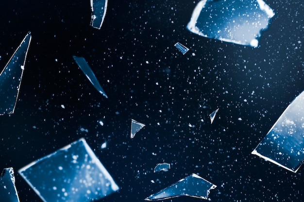 Free Photo cracked glass in space background with design space