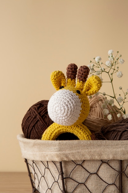 Free photo crochet plush still life