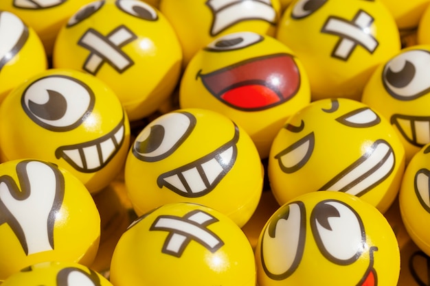 Free Photo customer feedback concept with yellow balls