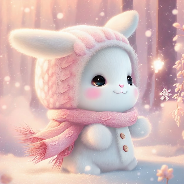 Free photo cute ai generated cartoon bunny