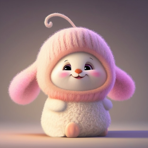 Free photo cute ai generated cartoon bunny