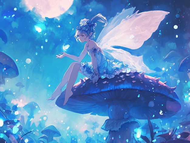 Free Photo cute anime fairy girl