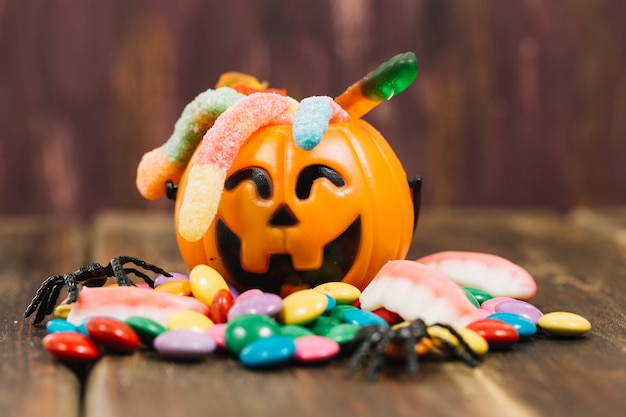 Cute basket full of sweets