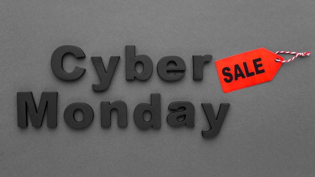 Cyber monday sale and price tag label