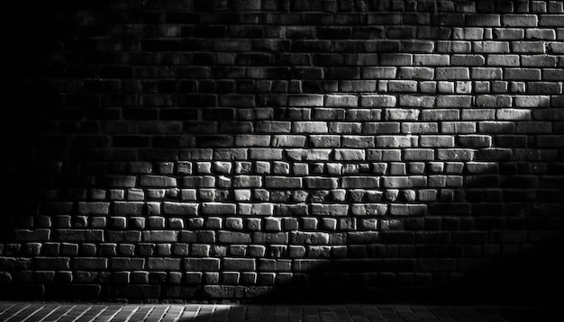 Dark brick wall rough textured design ancient architecture generated by AI