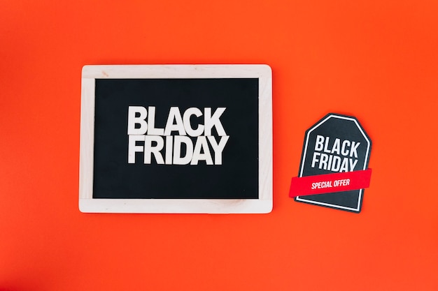 Free photo decoration for black friday with slate