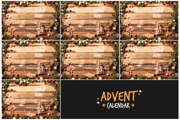 Foto gratuita concetto decorativo per il calendario dell'avvento