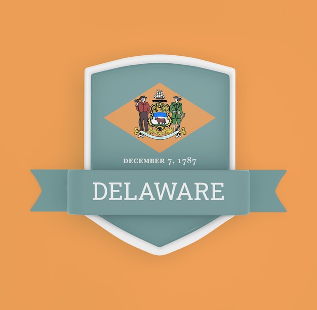 Free photo delaware flag with banner