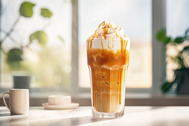 Foto gratuita deliziosa tazza di caffè al chiuso