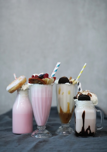 Free Photo delicious milkshakes