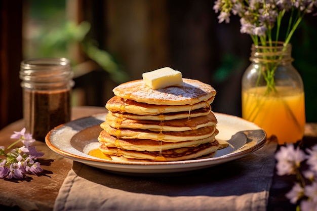 Free photo delicious photorealistic pancakes