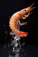 Free photo delicious shrimp indoors