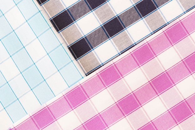 Free Photo different check pattern fabric background