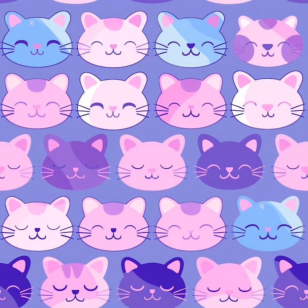 Free photo digital art cat pattern