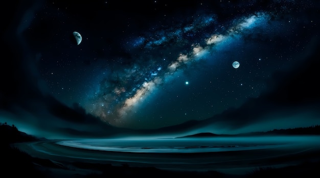 Free photo digital art dark cosmic night sky