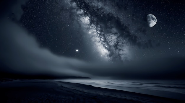 Free photo digital art dark cosmic night sky