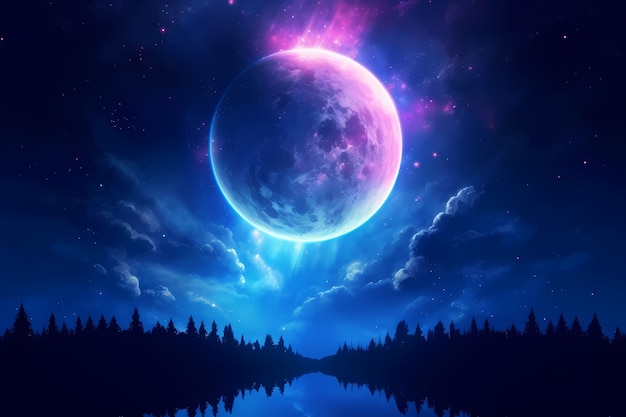 Free photo digital art moon wallpaper