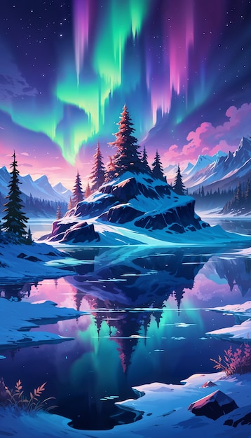 Digital art snow landscape