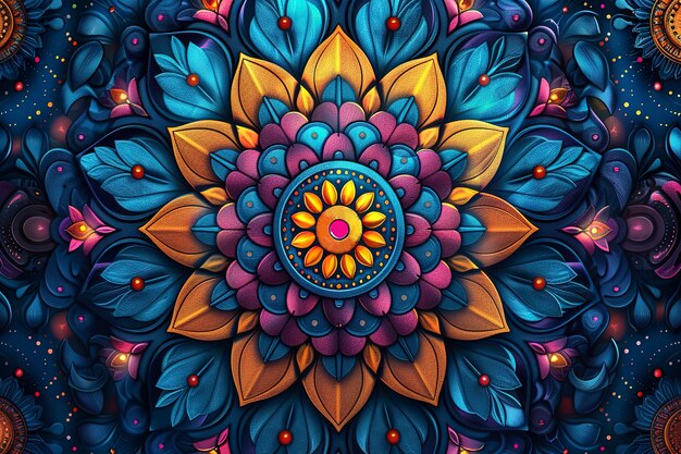 Digital art style mandala symbol