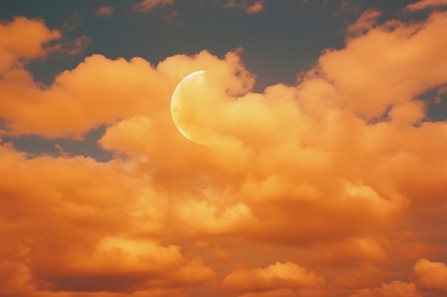 Free Photo digital art style sky landscape with moon