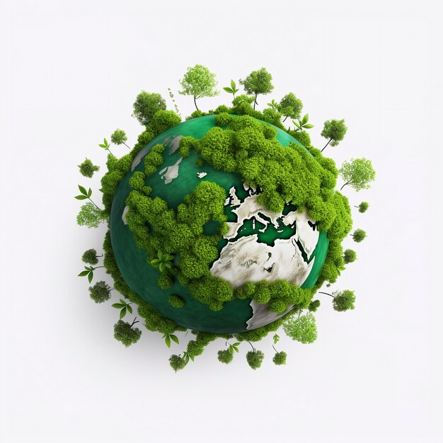 Digital art with planet earth