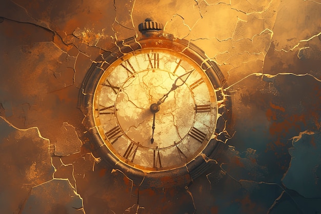 Foto gratuita pittura digitale di un vecchio orologio